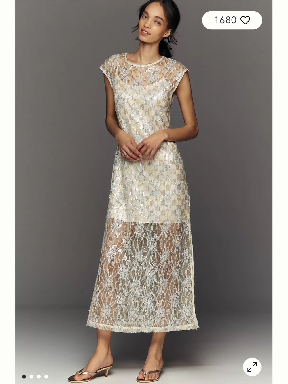Anthropologie Sequins Midi Dress